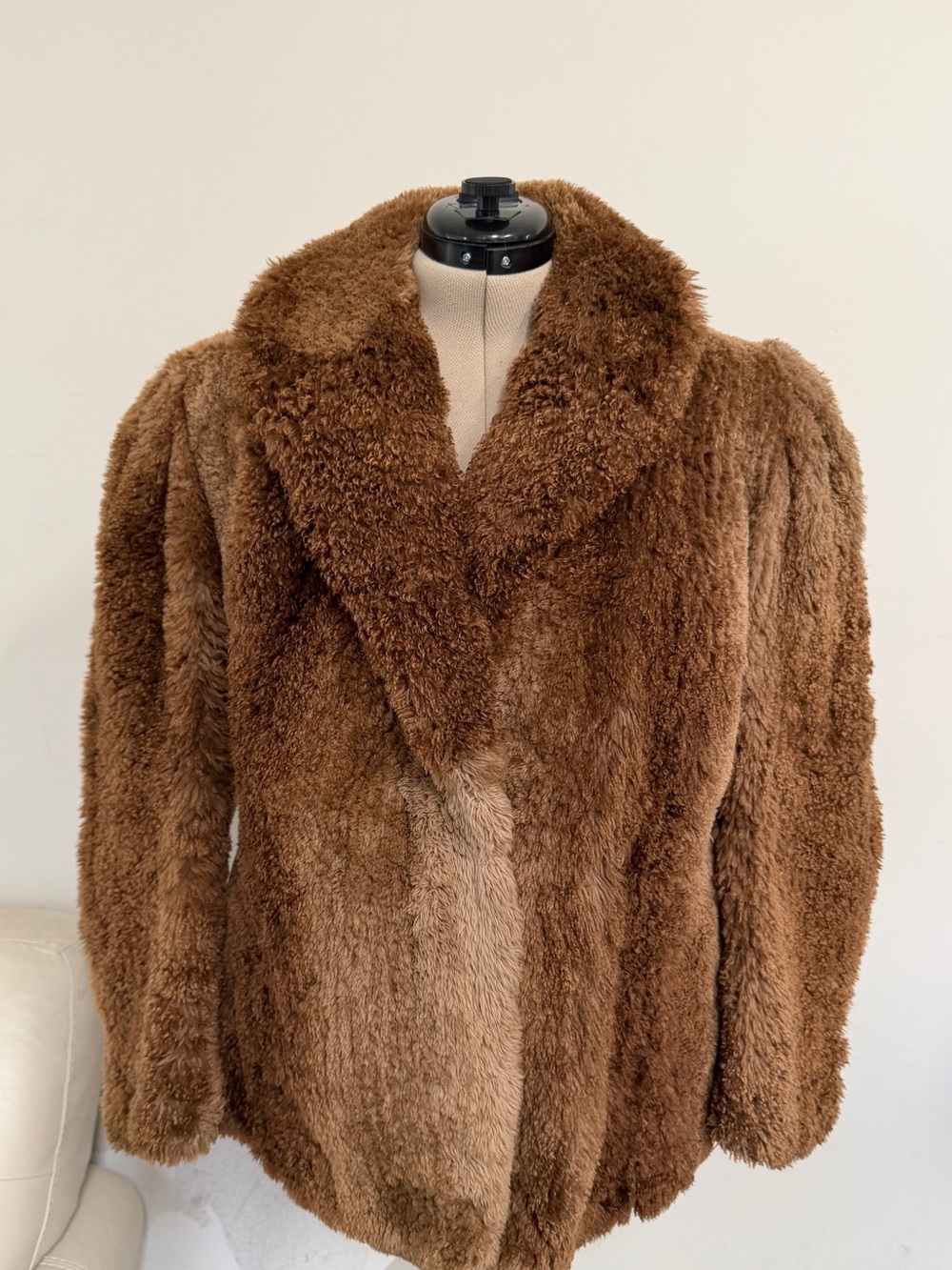 Women's Teddy Coat. Real Brown Fur Jacket.